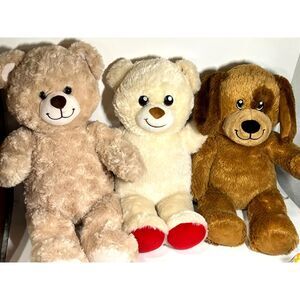 3 Build-A-Bear Stuffed Animal Teddy Bears Dog Puppy BAB Workshop Plushie Vintage